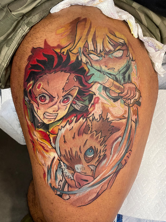 Demon Slayer tattoo by Anna Saveria